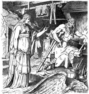 Böðvildr in Weyland's smithy by Johannes Gehrts. Image courtesy of Wikimedia Commons.