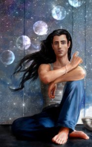 Mani prayer card; art by Lynn Perkins.